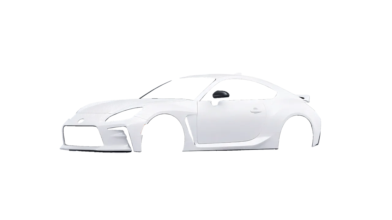 Toyota GR86 2022 wrapped in Carbon Fiber White (Avery Dennison SW900-115-X), front three-quarter view