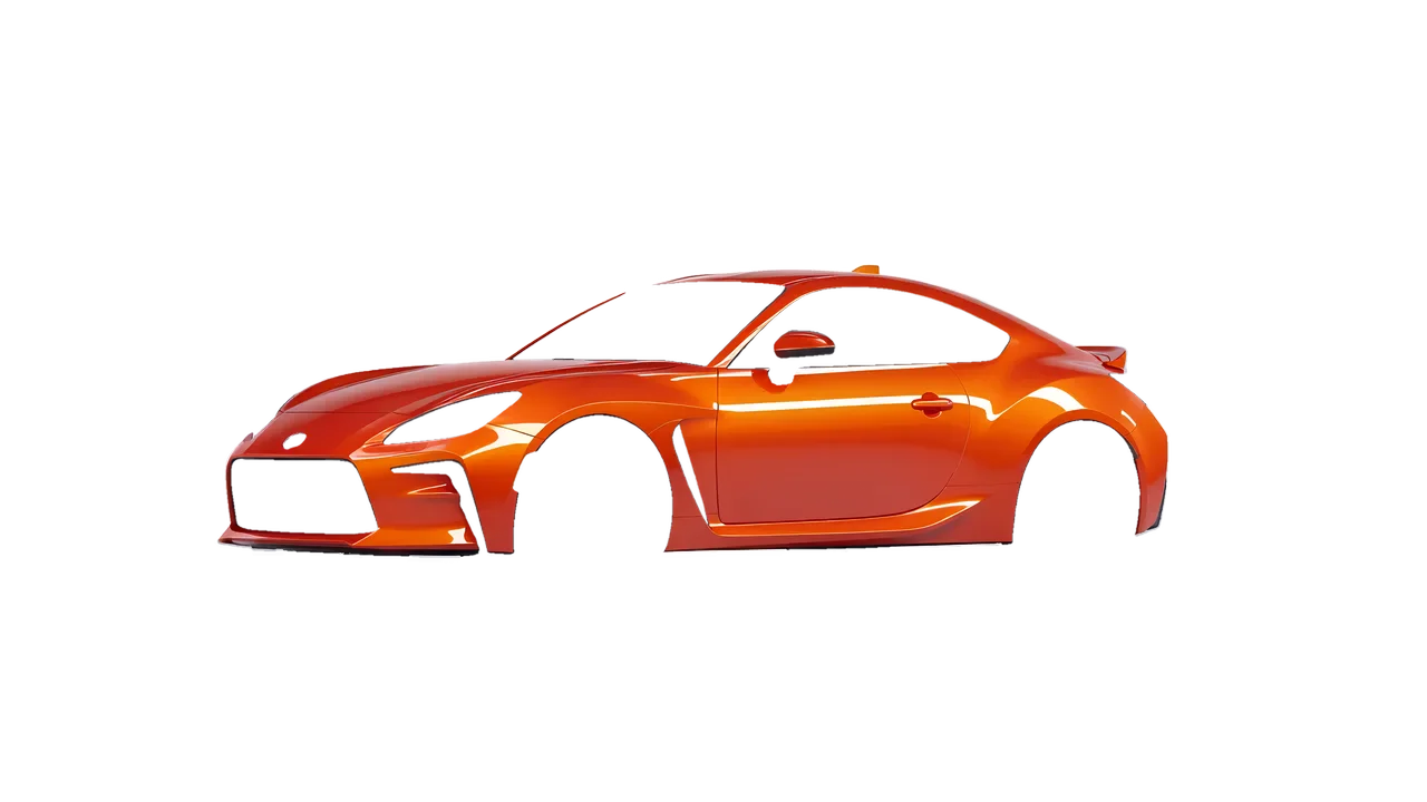 Toyota GR86 2022 wrapped in Fiery Orange (3M G364), front three-quarter view
