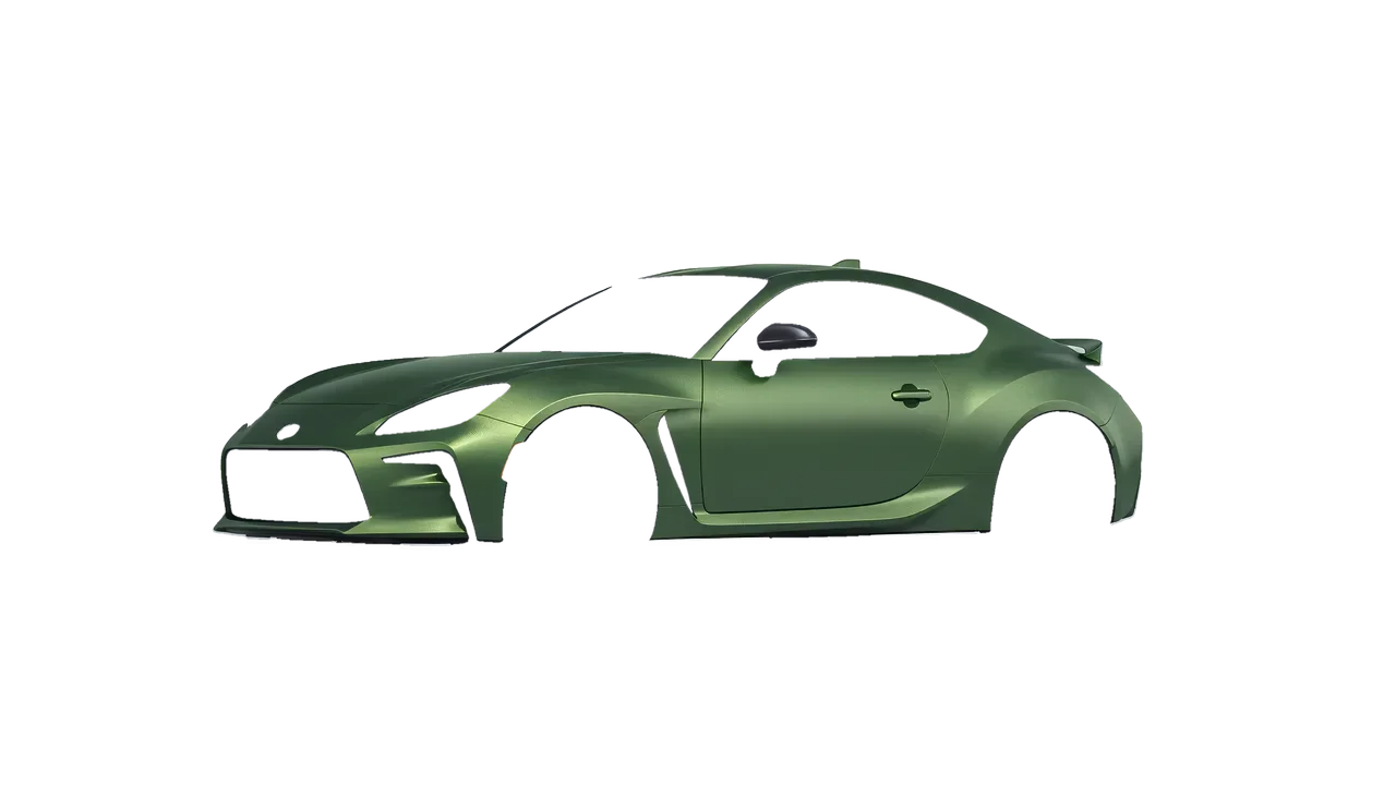 Toyota GR86 2022 wrapped in Apple Green (Avery Dennison SW900-745-M), front three-quarter view