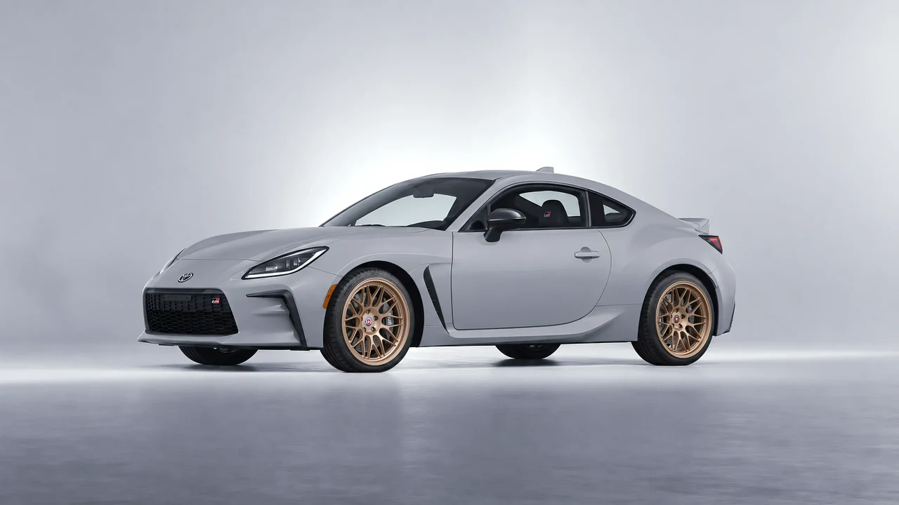 Toyota GR86 2022 on HRE Performance Wheels 300-GTS forged wheels, front three-quarter view