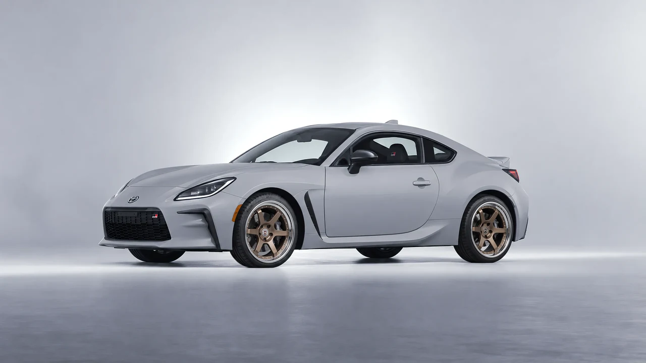 Toyota GR86 2022 on HRE Performance Wheels C106 forged wheels, front three-quarter view