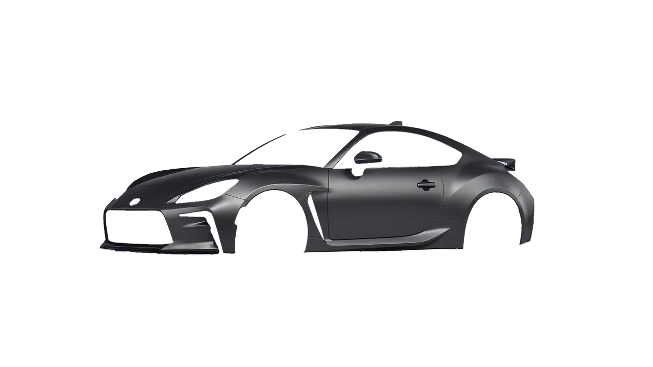 Toyota GR86 2022 wrapped in Black Rock Grey (Avery Dennison SW900-823-M), front three-quarter view
