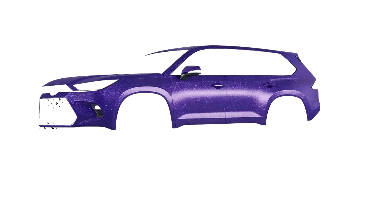 Toyota Grand Highlander 2024 wrapped in Purple (Avery Dennison SW900-587-D), front three-quarter view