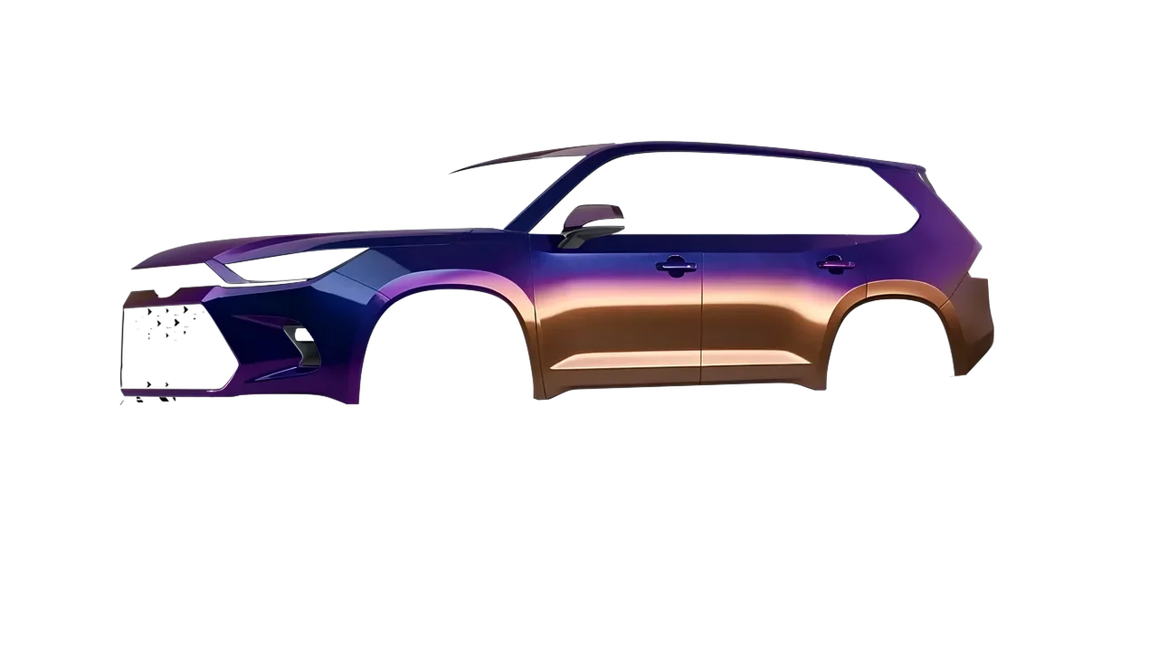 Toyota Grand Highlander 2024 wrapped in Gloss Flip Deep Space (3M GP278), front three-quarter view