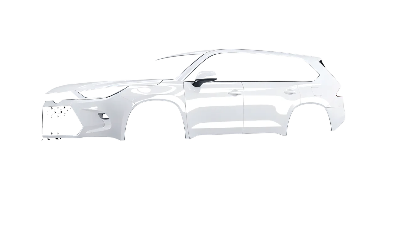 Toyota Grand Highlander 2024 wrapped in Gloss White (3M G10), front three-quarter view