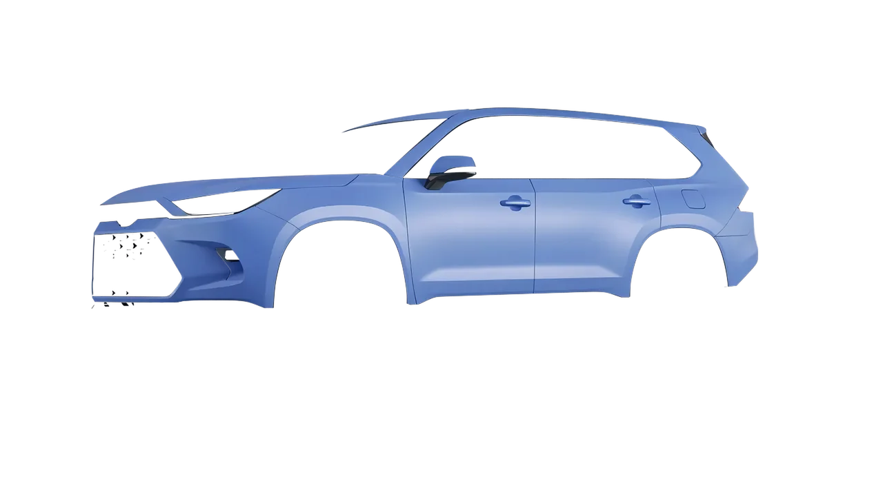 Toyota Grand Highlander 2024 wrapped in Dreamline Blue (Avery Dennison SW900-616-O), front three-quarter view