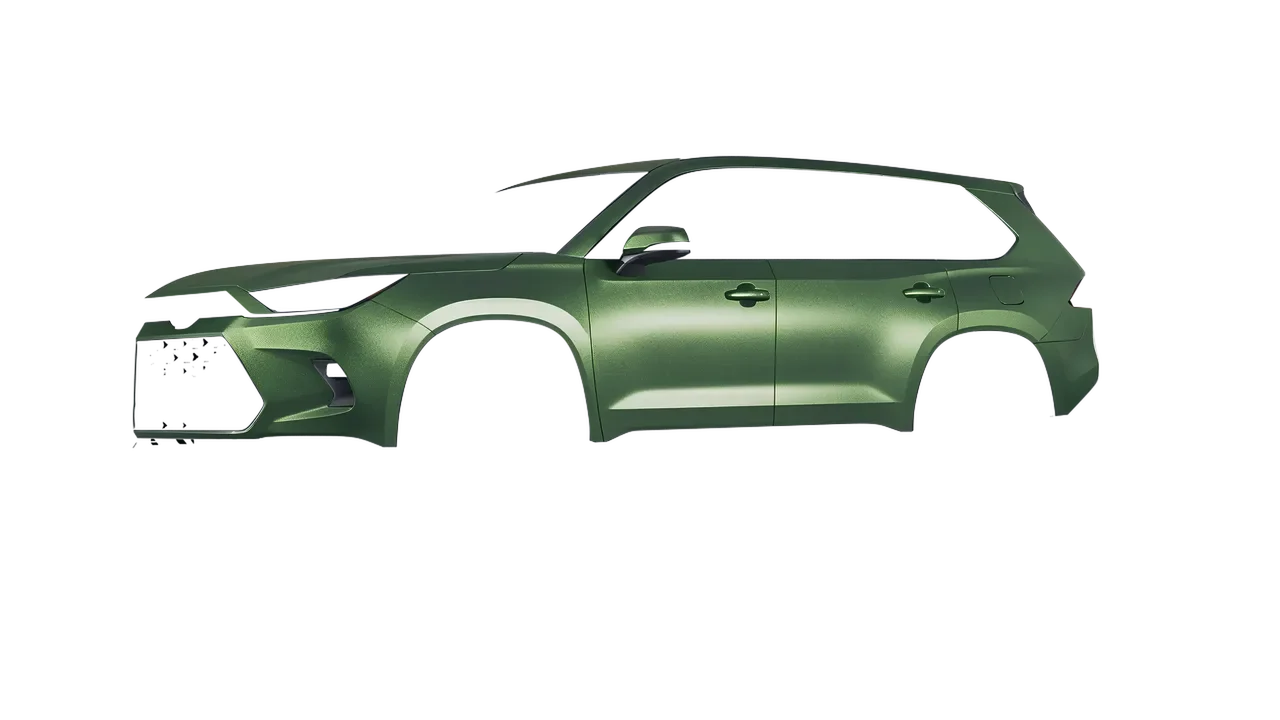 Toyota Grand Highlander 2024 wrapped in Apple Green (Avery Dennison SW900-745-M), front three-quarter view