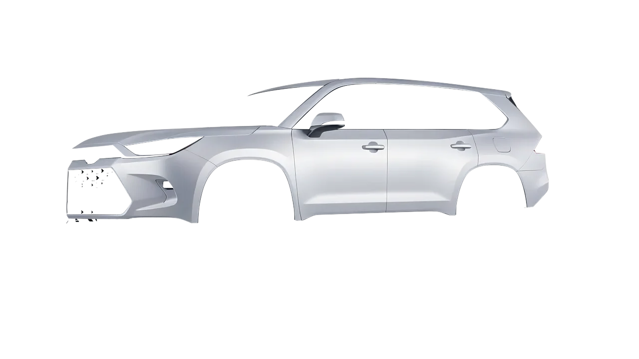 Toyota Grand Highlander 2024 wrapped in Matte Silver (3M M21), front three-quarter view