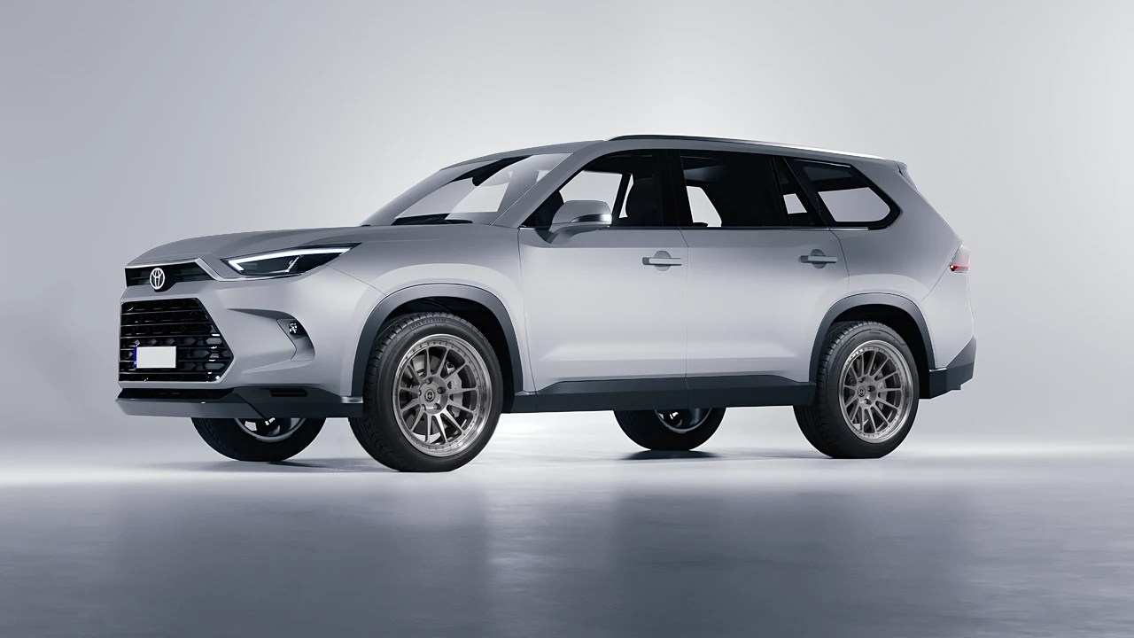Toyota Grand Highlander 2024 on HRE Performance Wheels 303 forged wheels, front three-quarter view