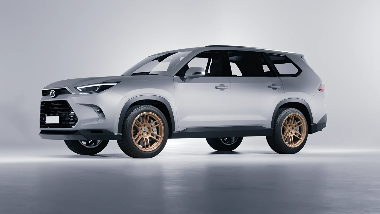 Toyota Grand Highlander 2024 on HRE Performance Wheels 312-GTS forged wheels, front three-quarter view