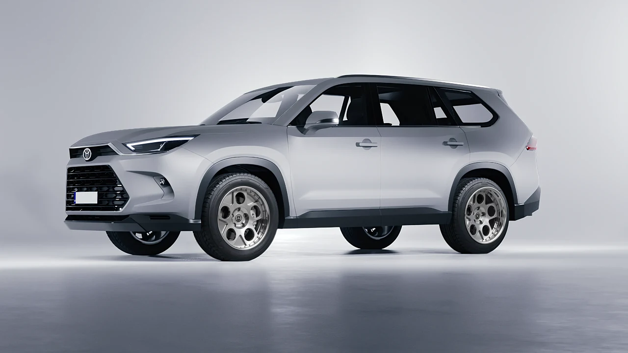 Toyota Grand Highlander 2024 on HRE Performance Wheels 454 forged wheels, front three-quarter view