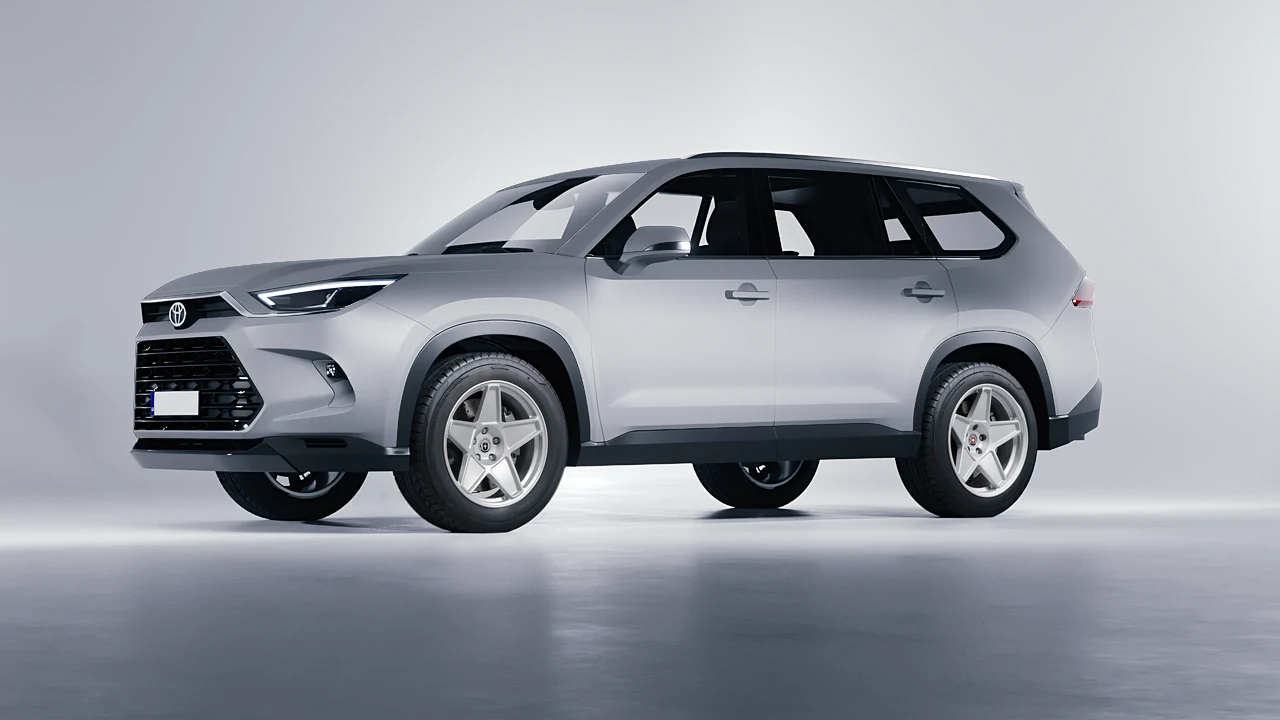Toyota Grand Highlander 2024 on HRE Performance Wheels 505M forged wheels, front three-quarter view