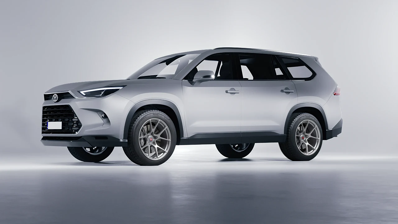 Toyota Grand Highlander 2024 on HRE Performance Wheels 521M forged wheels, front three-quarter view