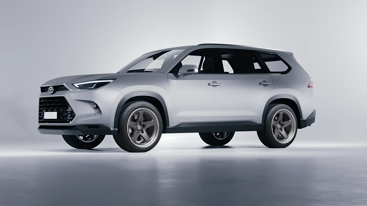 Toyota Grand Highlander 2024 on HRE Performance Wheels 527 forged wheels, front three-quarter view