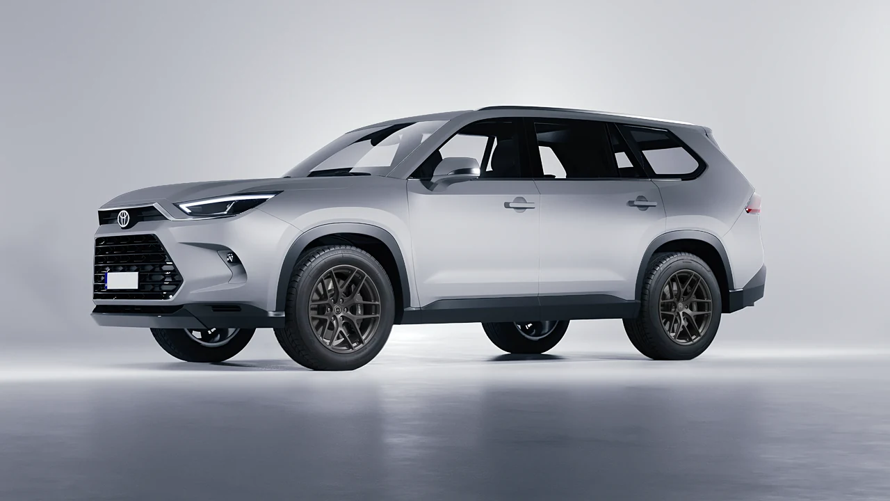 Toyota Grand Highlander 2024 on HRE Performance Wheels P161 forged wheels, front three-quarter view