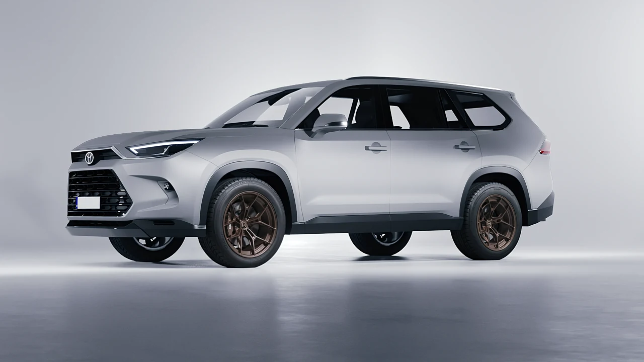 Toyota Grand Highlander 2024 on HRE Performance Wheels P301 forged wheels, front three-quarter view