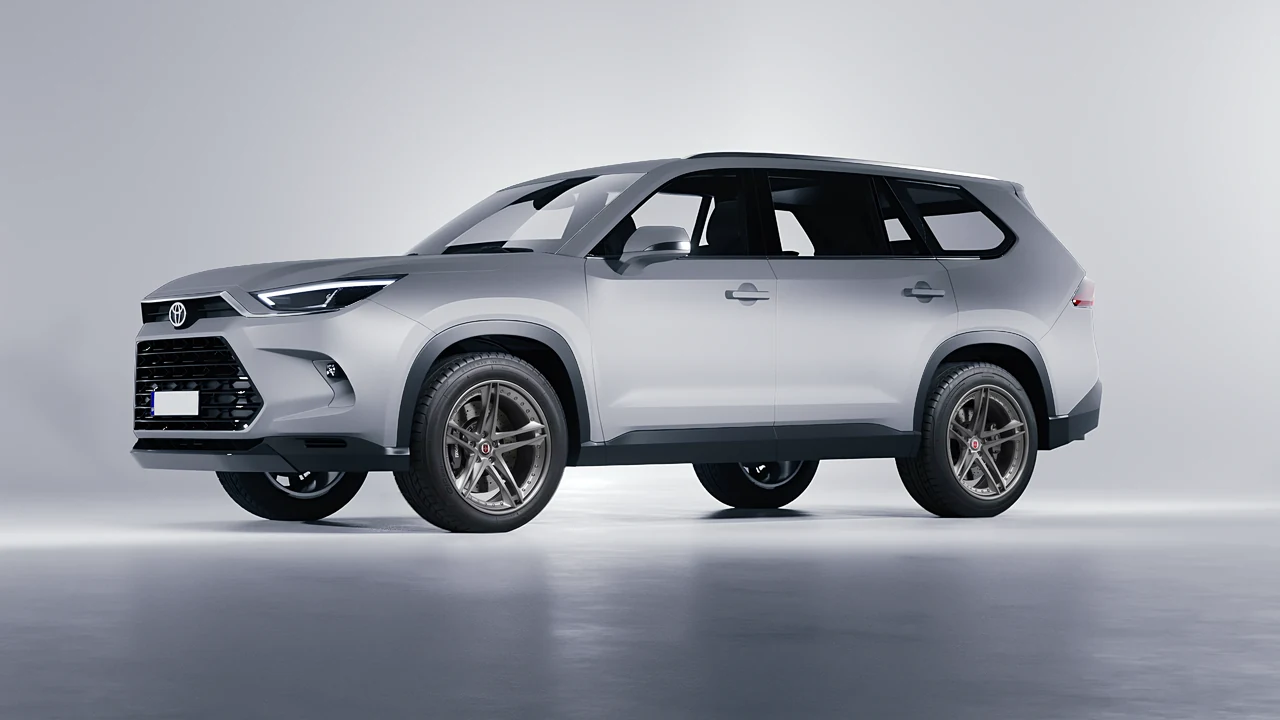 Toyota Grand Highlander 2024 on HRE Performance Wheels S207 forged wheels, front three-quarter view