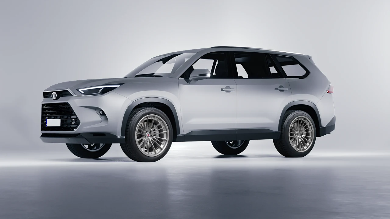 Toyota Grand Highlander 2024 on HRE Performance Wheels S209 forged wheels, front three-quarter view