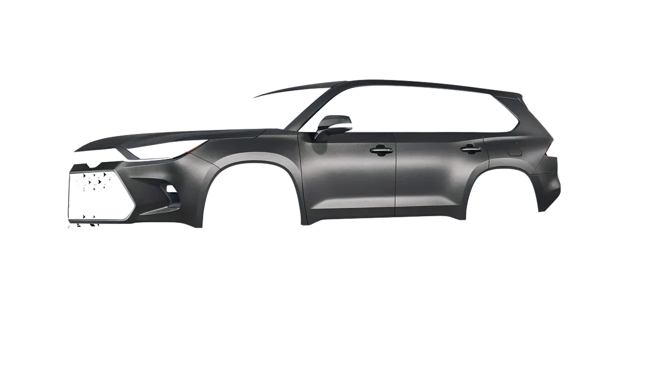 Toyota Grand Highlander 2024 wrapped in Black Rock Grey (Avery Dennison SW900-823-M), front three-quarter view