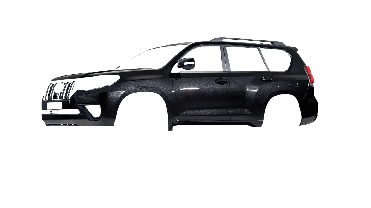 Toyota Land Cruiser 2021 wrapped in Mystery Black (Avery Dennison SW900-184-M), front three-quarter view