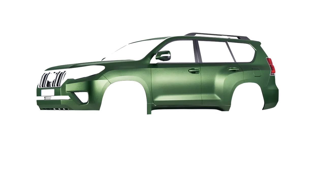 Toyota Land Cruiser 2021 wrapped in Apple Green (Avery Dennison SW900-745-M), front three-quarter view