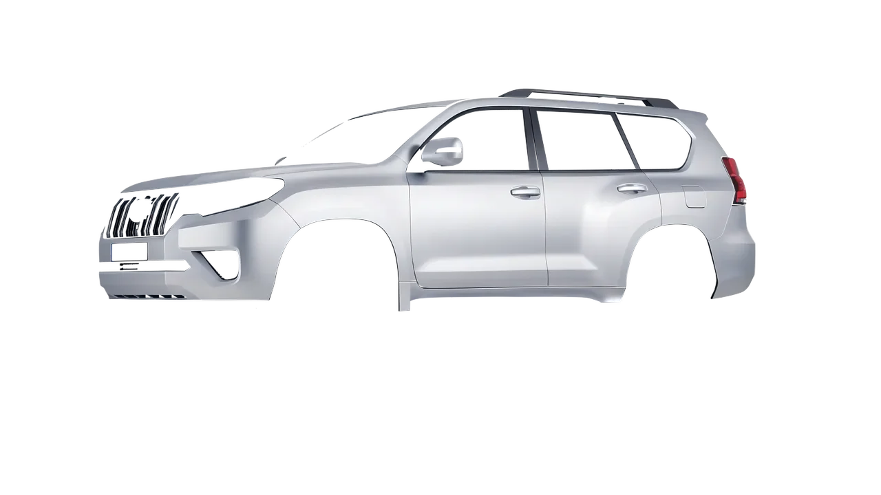 Toyota Land Cruiser 2021 wrapped in Matte Silver (3M M21), front three-quarter view