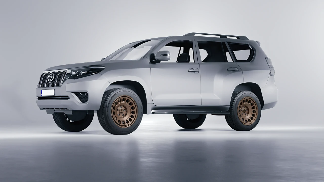 Toyota Land Cruiser 2021 on HRE Performance Wheels 037-GTM forged wheels, front three-quarter view