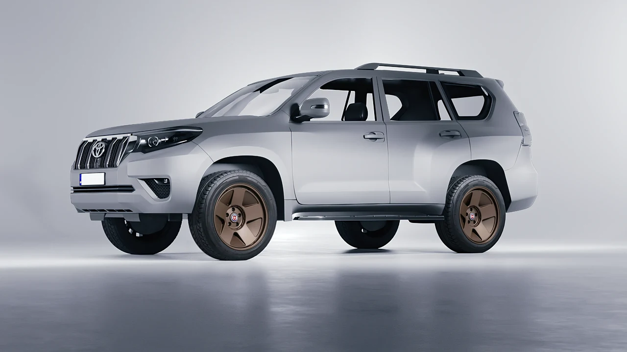 Toyota Land Cruiser 2021 on HRE Performance Wheels 555-GTM forged wheels, front three-quarter view
