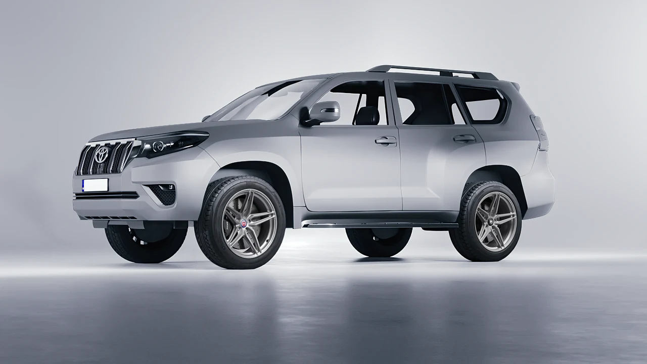 Toyota Land Cruiser 2021 on HRE Performance Wheels P107SC forged wheels, front three-quarter view