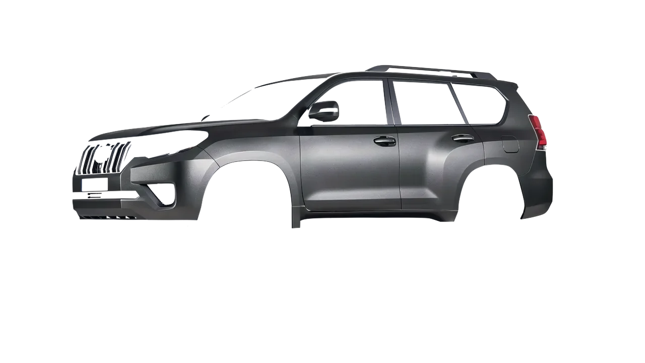 Toyota Land Cruiser 2021 wrapped in Black Rock Grey (Avery Dennison SW900-823-M), front three-quarter view