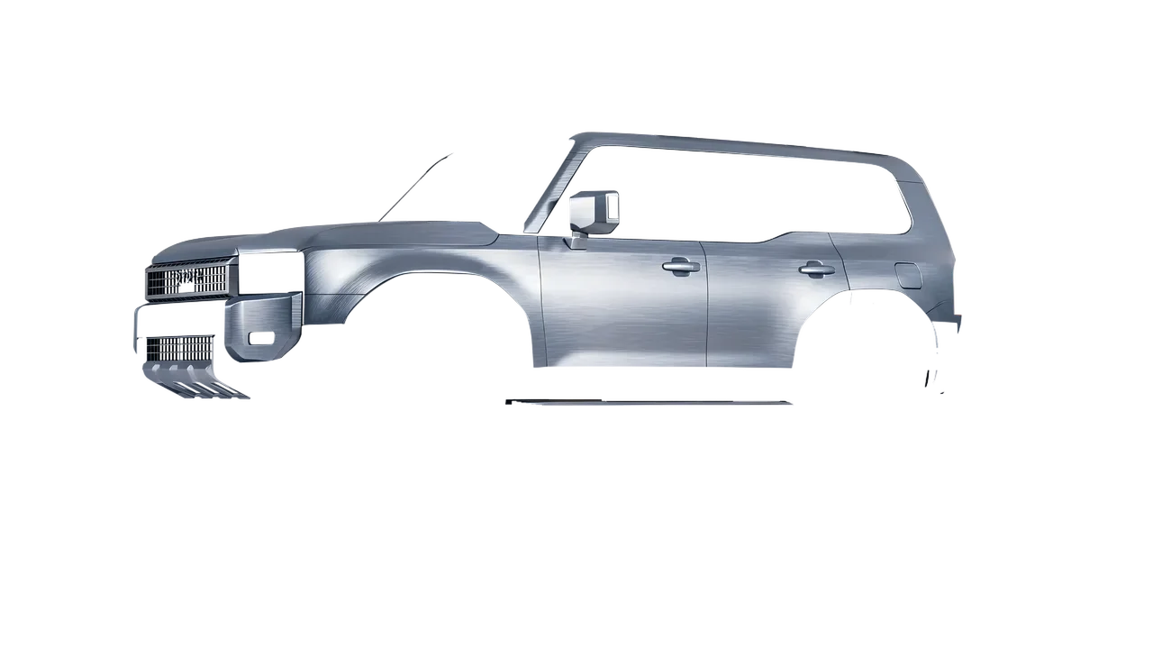 Toyota Land Cruiser 250 First Edition 2024 wrapped in Brushed Aluminum (Avery Dennison SW900-812-X), front three-quarter view