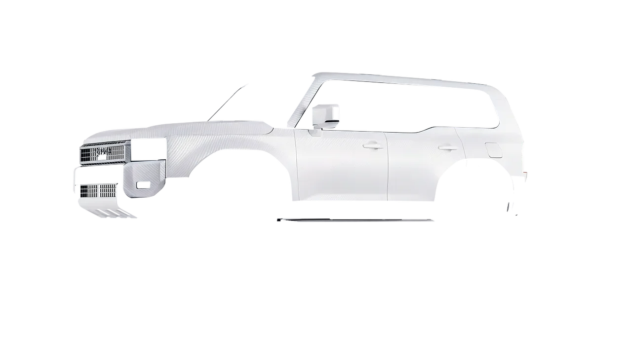 Toyota Land Cruiser 250 First Edition 2024 wrapped in Carbon Fiber White (Avery Dennison SW900-115-X), front three-quarter view