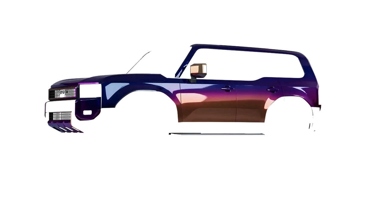Toyota Land Cruiser 250 First Edition 2024 wrapped in Gloss Flip Deep Space (3M GP278), front three-quarter view