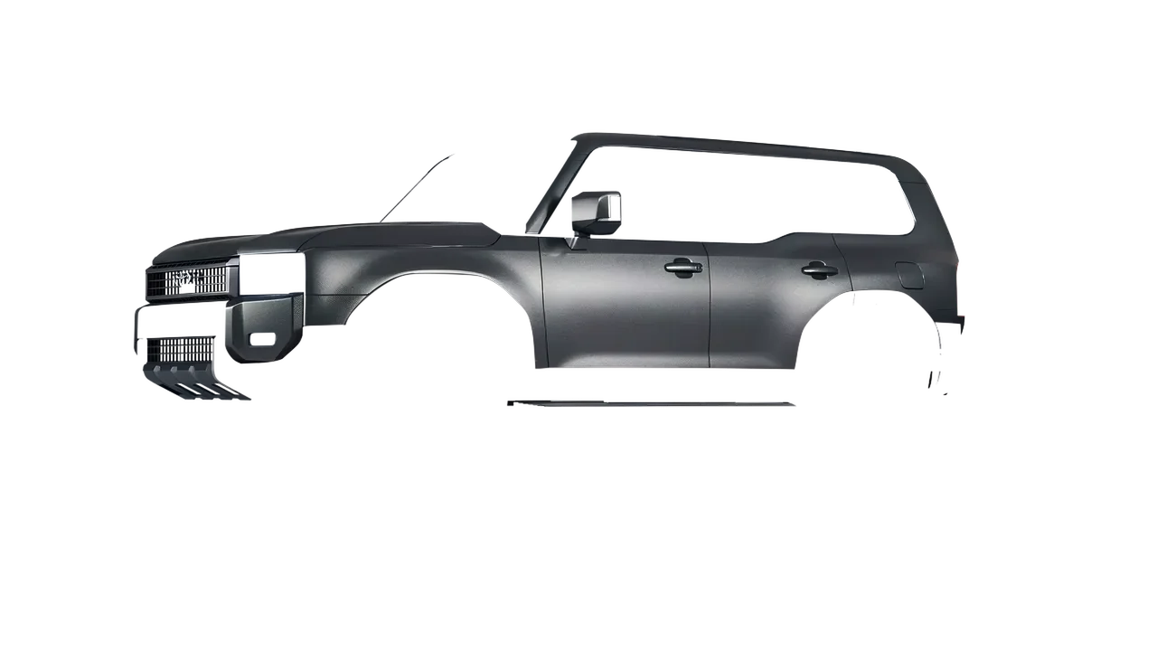Toyota Land Cruiser 250 First Edition 2024 wrapped in Black Rock Grey (Avery Dennison SW900-823-M), front three-quarter view