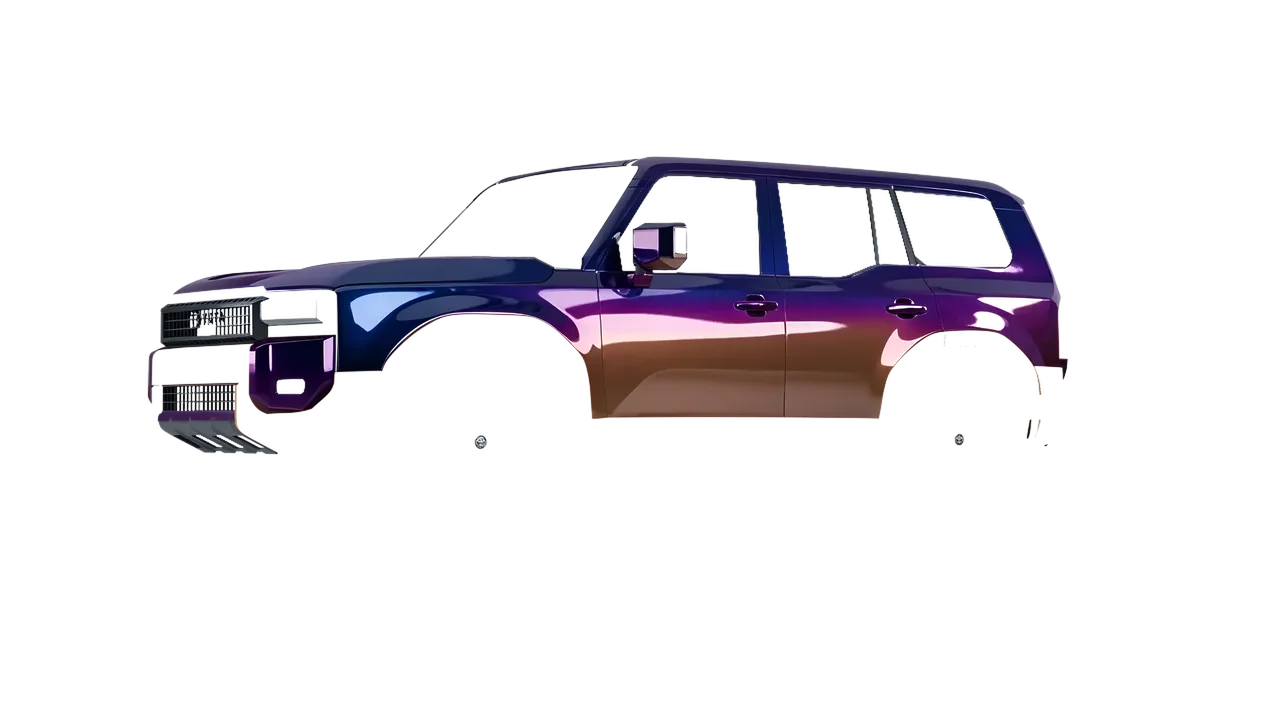 Toyota Land Cruiser 250 Prado 2024 wrapped in Gloss Flip Deep Space (3M GP278), front three-quarter view