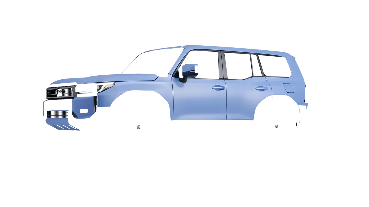 Toyota Land Cruiser 250 Prado 2024 wrapped in Dreamline Blue (Avery Dennison SW900-616-O), front three-quarter view
