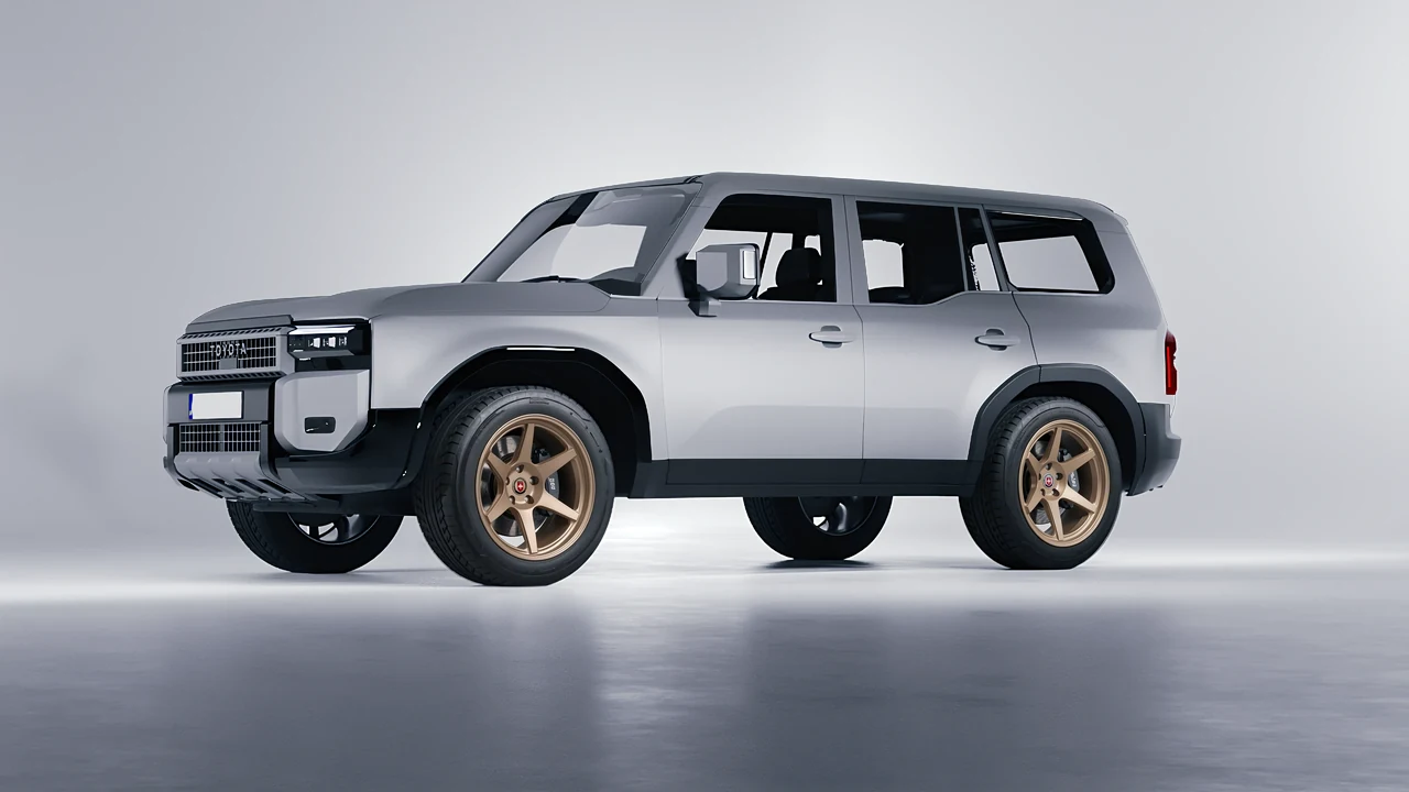 Toyota Land Cruiser 250 Prado 2024 on HRE Performance Wheels 306-GTS forged wheels, front three-quarter view