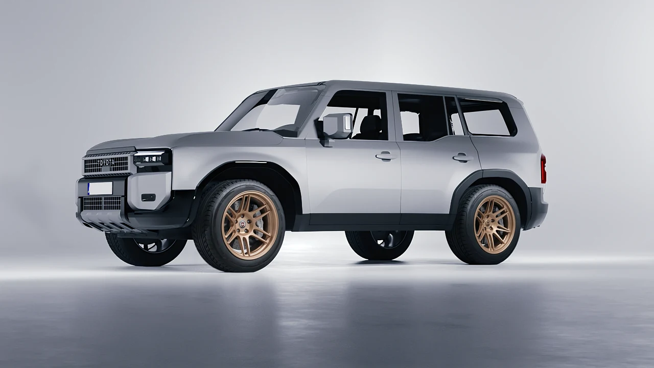 Toyota Land Cruiser 250 Prado 2024 on HRE Performance Wheels 312-GTS forged wheels, front three-quarter view