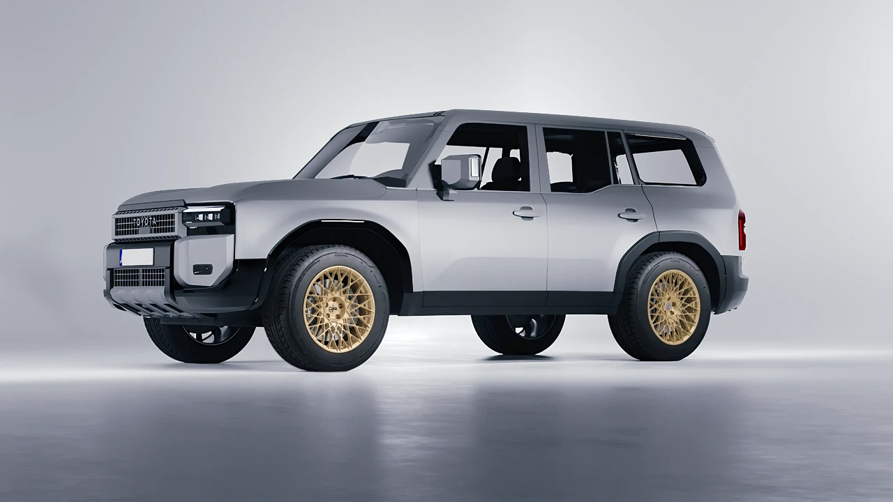 Toyota Land Cruiser 250 Prado 2024 on HRE Performance Wheels 501M forged wheels, front three-quarter view