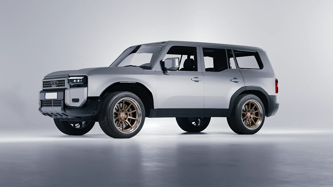 Toyota Land Cruiser 250 Prado 2024 on HRE Performance Wheels C103 forged wheels, front three-quarter view