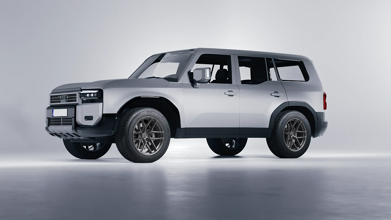 Toyota Land Cruiser 250 Prado 2024 on HRE Performance Wheels P161SC forged wheels, front three-quarter view