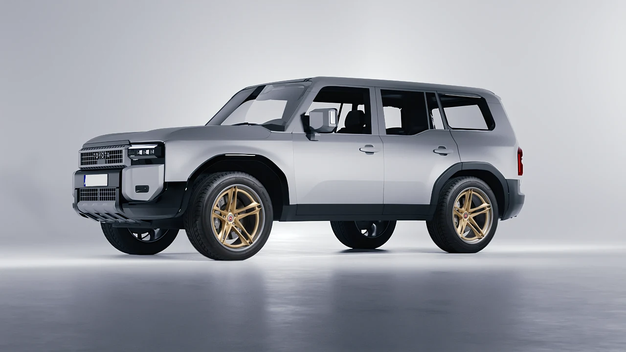 Toyota Land Cruiser 250 Prado 2024 on HRE Performance Wheels S207H forged wheels, front three-quarter view
