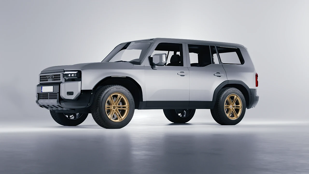 Toyota Land Cruiser 250 Prado 2024 on HRE Performance Wheels S267H forged wheels, front three-quarter view