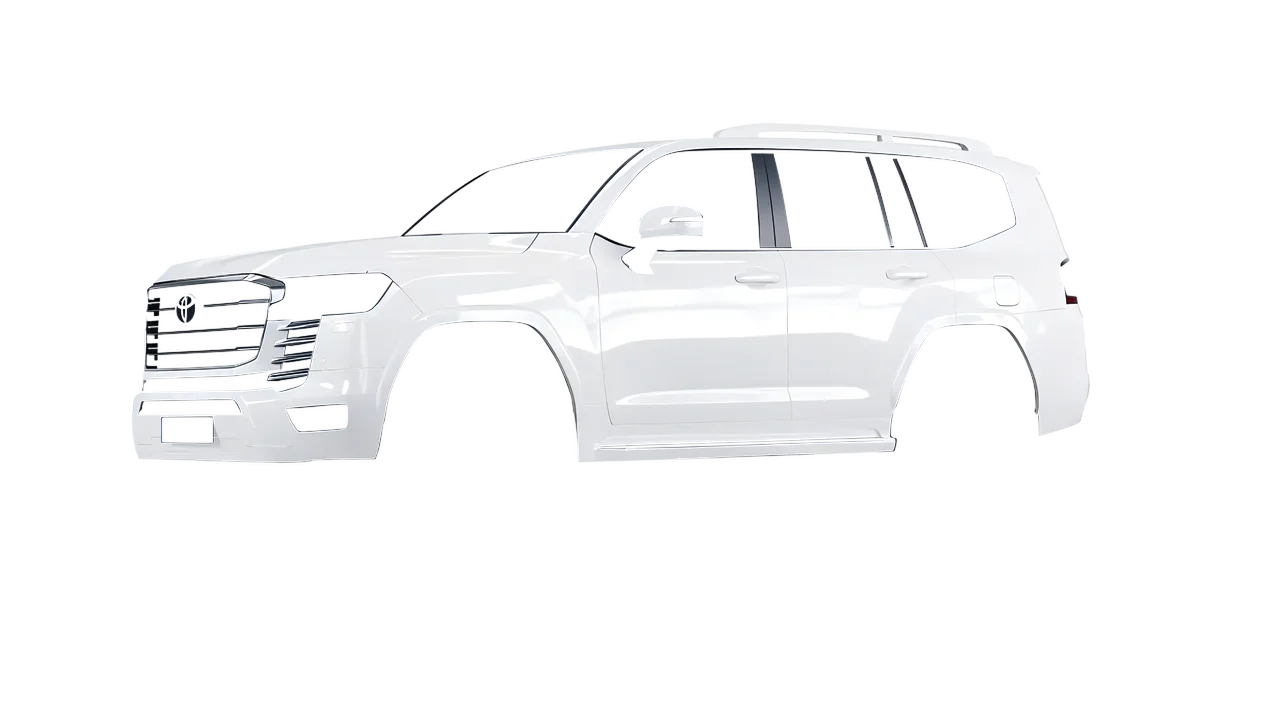 Toyota Land Cruiser 300 2022 wrapped in Gloss White (3M G10), front three-quarter view