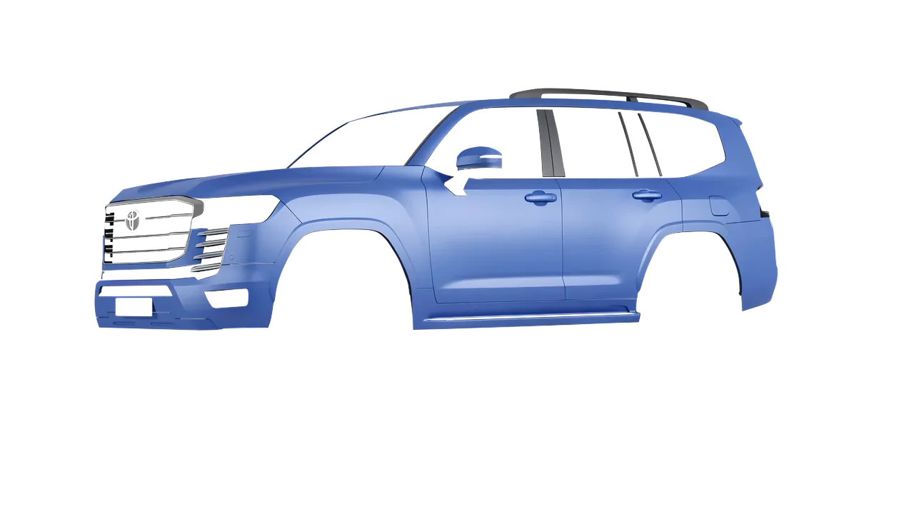 Toyota Land Cruiser 300 2022 wrapped in Dreamline Blue (Avery Dennison SW900-616-O), front three-quarter view