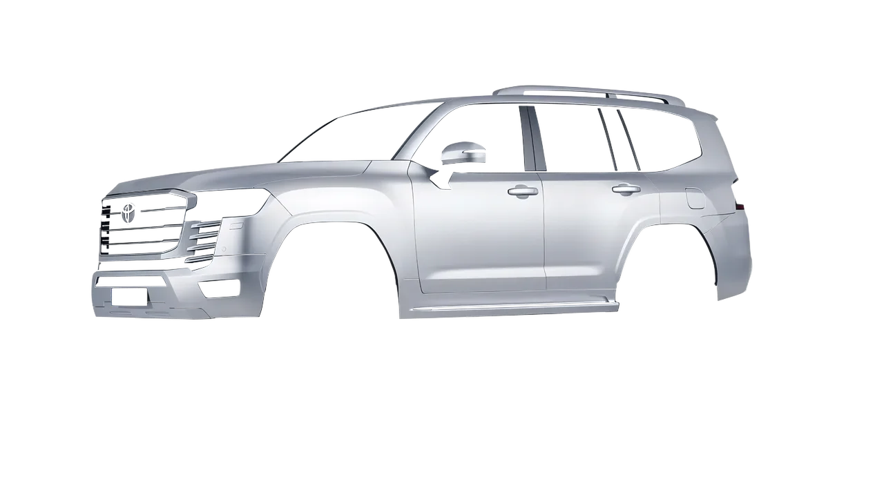 Toyota Land Cruiser 300 2022 wrapped in Matte Silver (3M M21), front three-quarter view