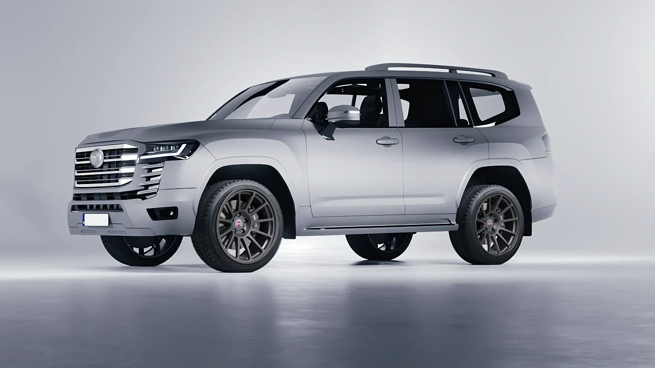 Toyota Land Cruiser 300 2022 on HRE Performance Wheels 313-GT forged wheels, front three-quarter view