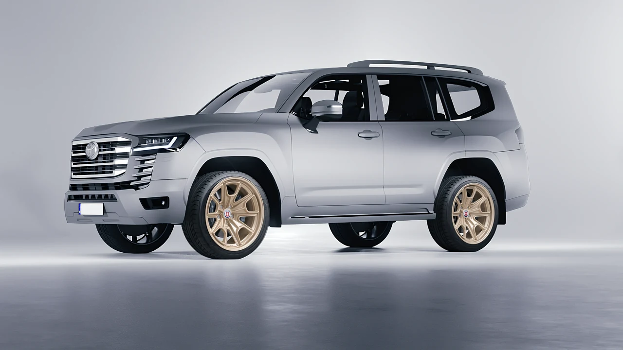 Toyota Land Cruiser 300 2022 on HRE Performance Wheels 427M forged wheels, front three-quarter view
