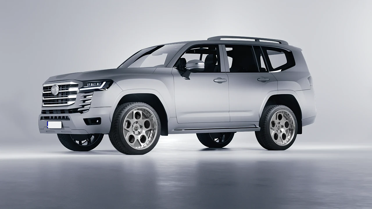 Toyota Land Cruiser 300 2022 on HRE Performance Wheels 454 forged wheels, front three-quarter view