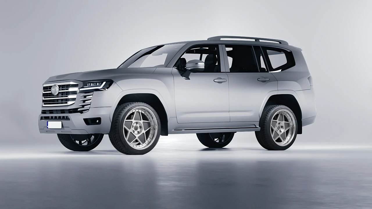 Toyota Land Cruiser 300 2022 on HRE Performance Wheels 505 forged wheels, front three-quarter view